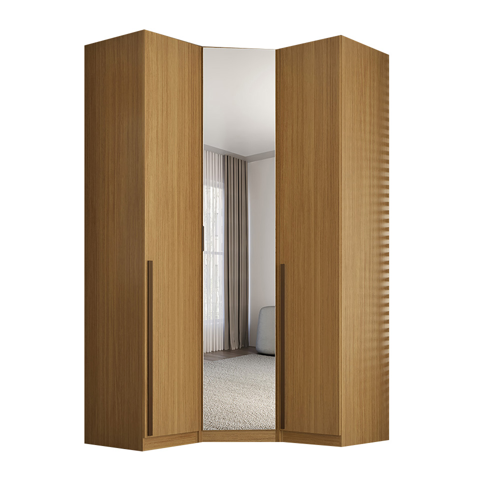 Guarda-Roupa Modulado com Espelho Altezza 3 Portas 3 Gavetas Freijó