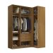 Guarda-Roupa Modulado com Espelho Altezza 4 Portas 3 Gavetas Freijó