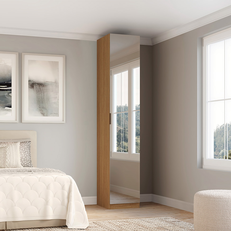 Guarda-Roupa Modulado com Espelho Altezza Trend 1 Porta Freijó