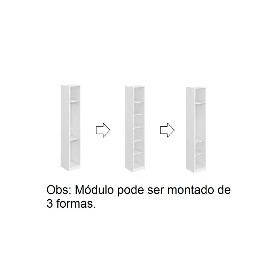 Guarda-Roupa Modulado com Espelho Altezza Trend 1 Porta Freijó