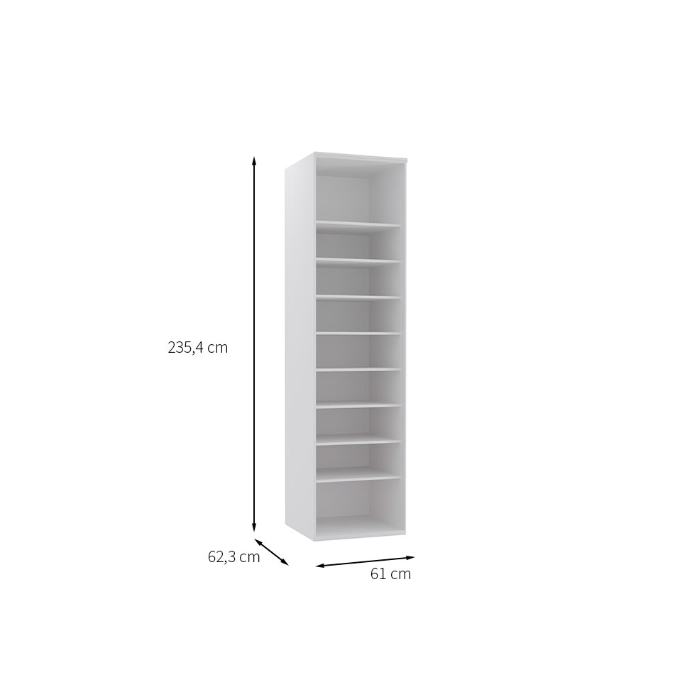 Guarda-Roupa Modulado com Espelho Elite 1 Porta Branco