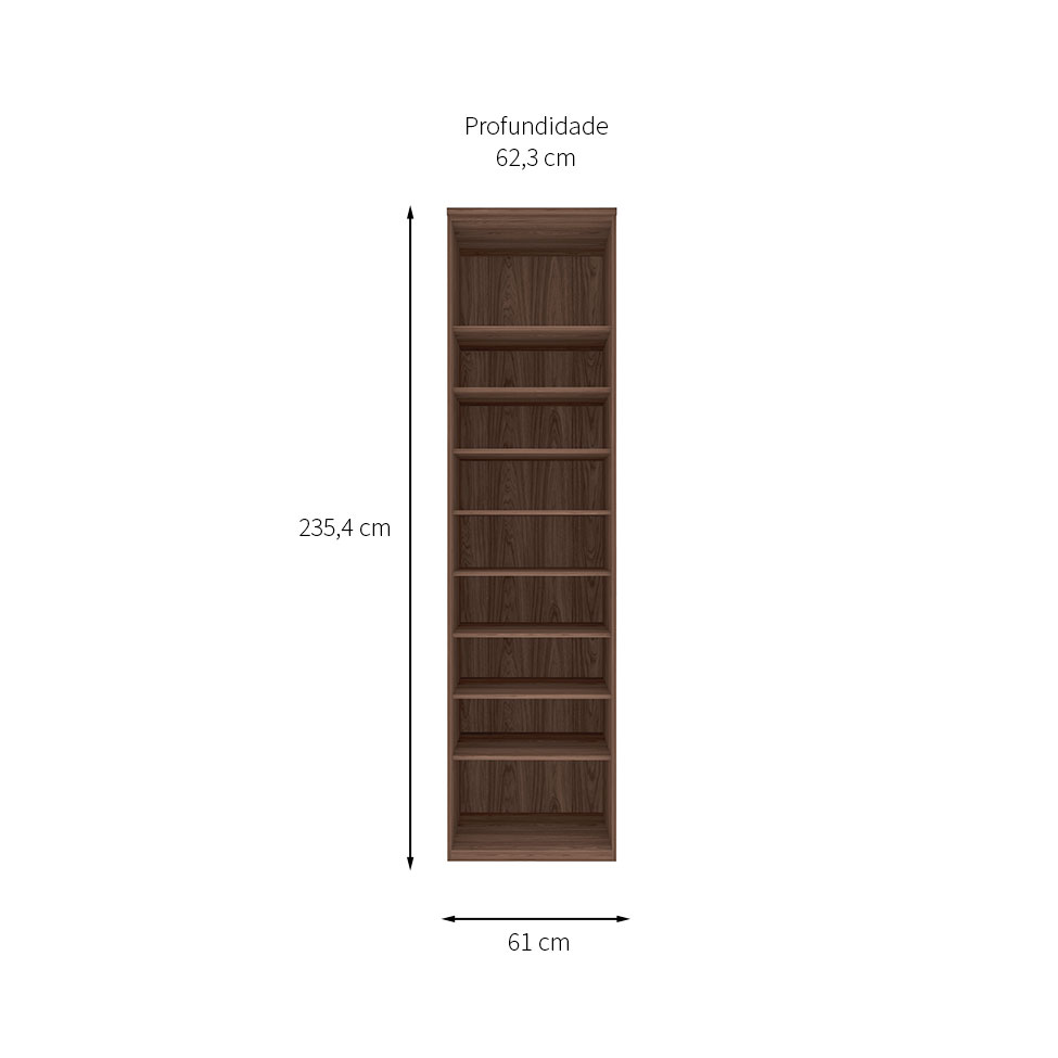 Guarda-Roupa Modulado com Espelho Elite 1 Porta Capuccino