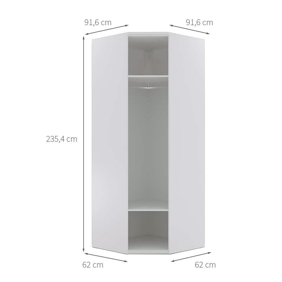 Guarda-Roupa Modulado com Espelho Elite I 1 PTBranco