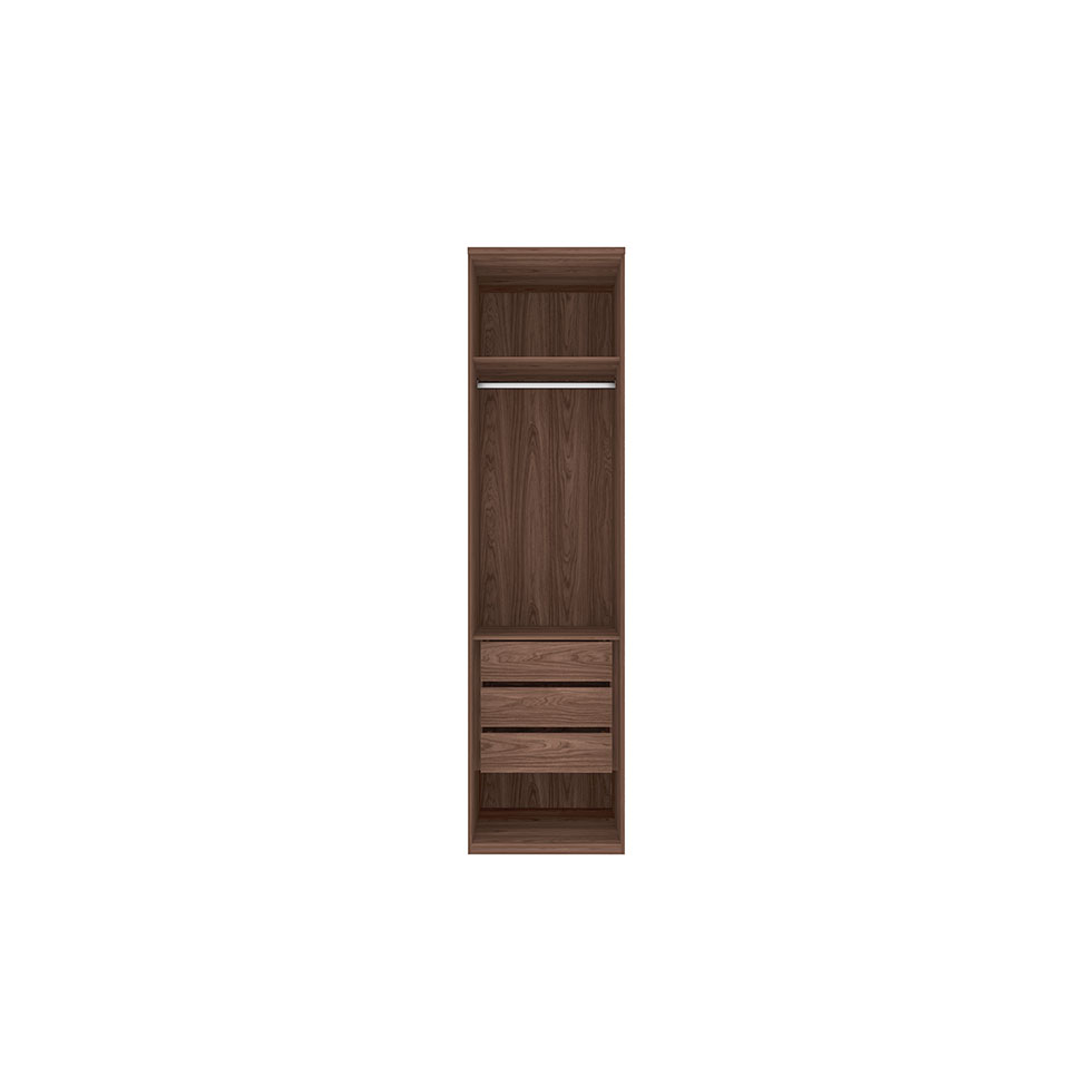 Guarda-Roupa Modulado com Espelho Elite I 1 Porta 3 Gavetas Capuccino