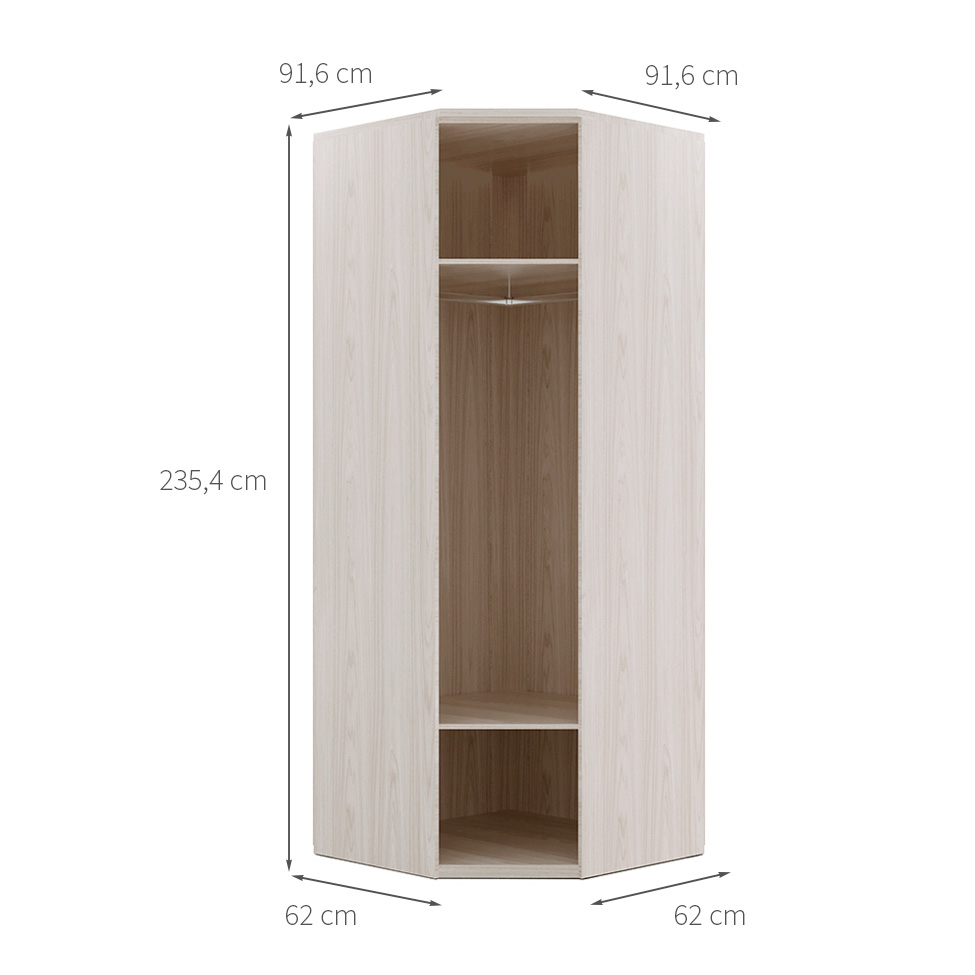 Guarda-Roupa Modulado com Espelho Elite I 1 Porta Vanilla