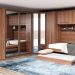 Guarda-Roupa Modulado com Espelho Macau I 2 Portas 3 Gavetas Marrom