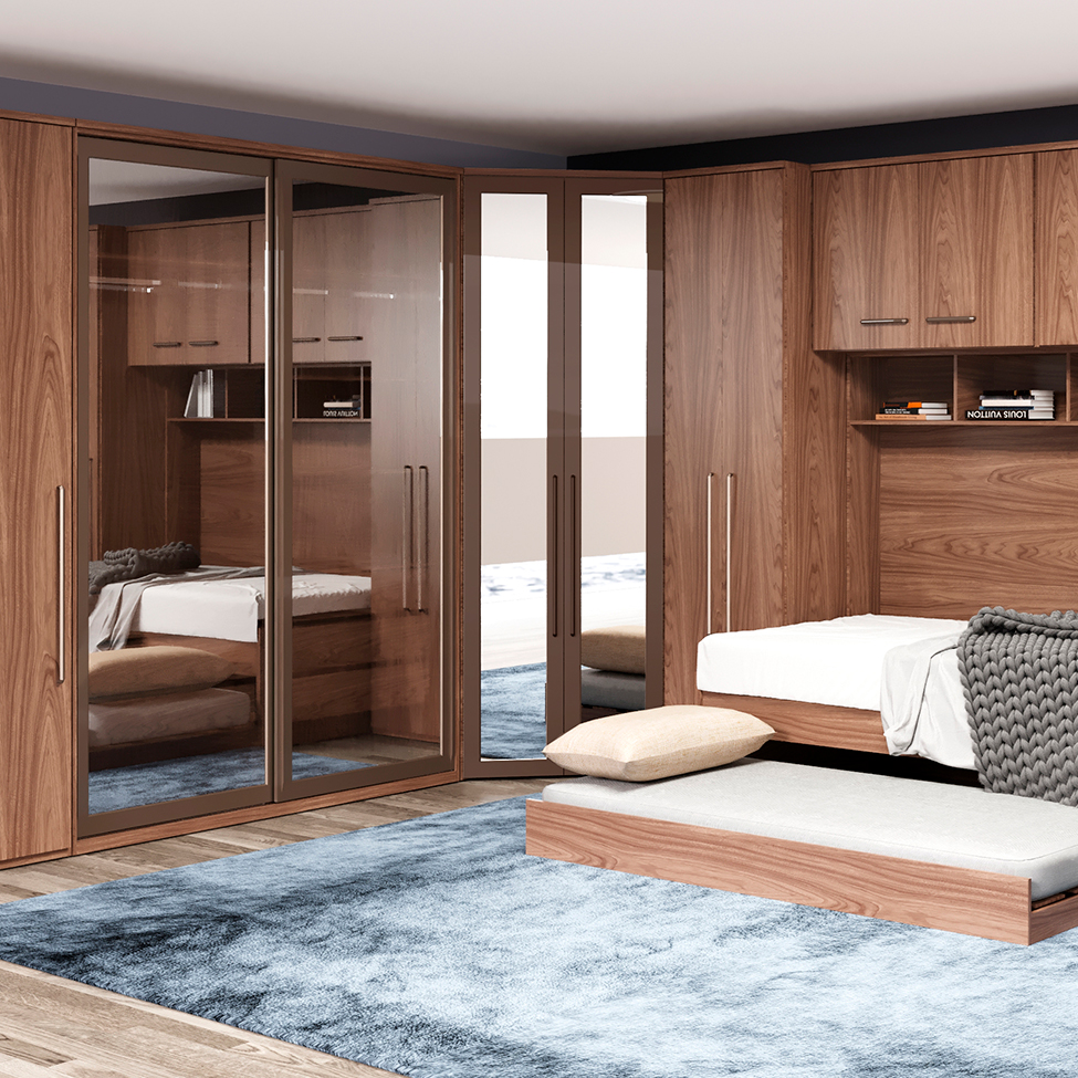 Guarda-Roupa Modulado com Espelho Macau I 2 Portas 3 Gavetas Marrom