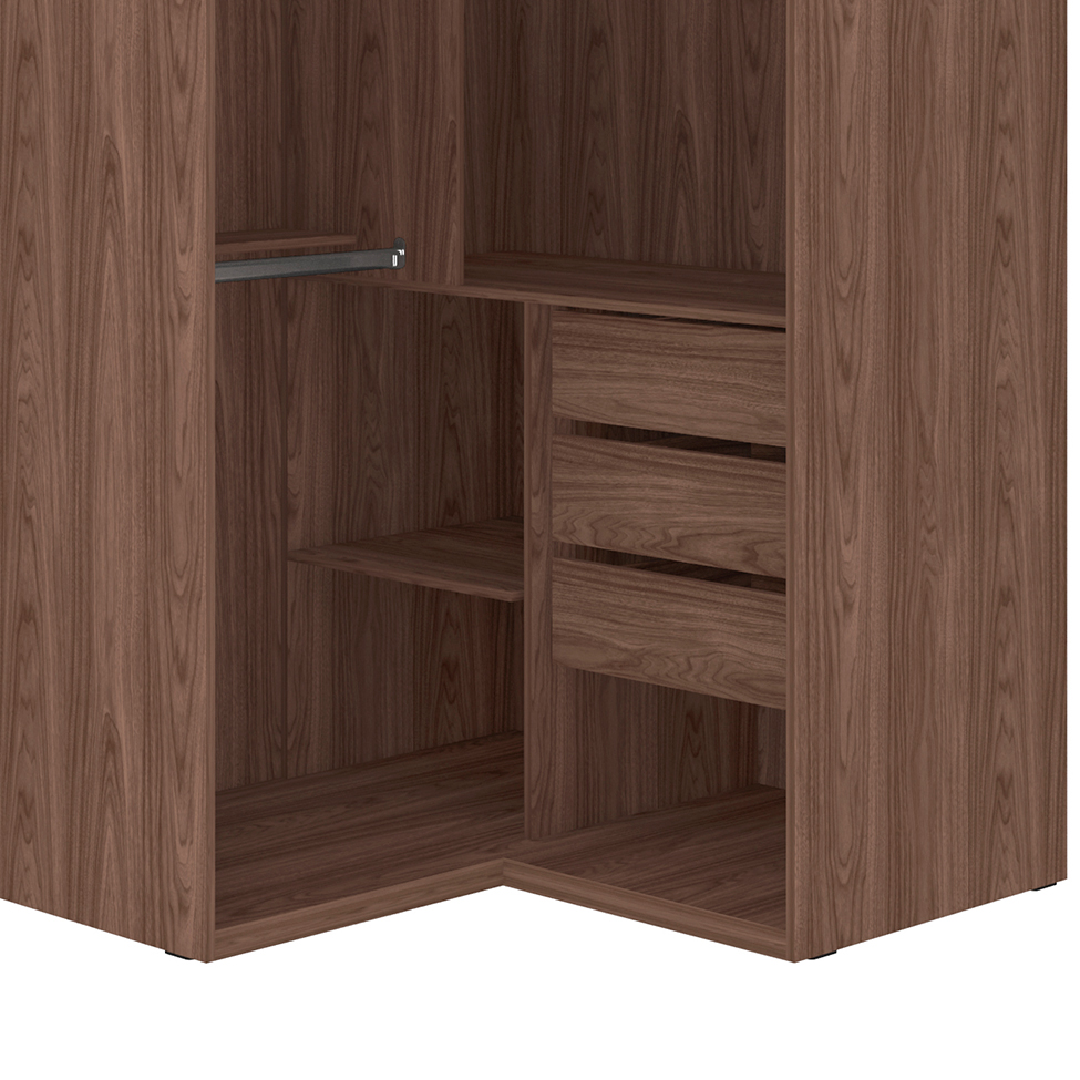 Guarda-Roupa Modulado com Espelho Macau I 2 Portas 3 Gavetas Marrom