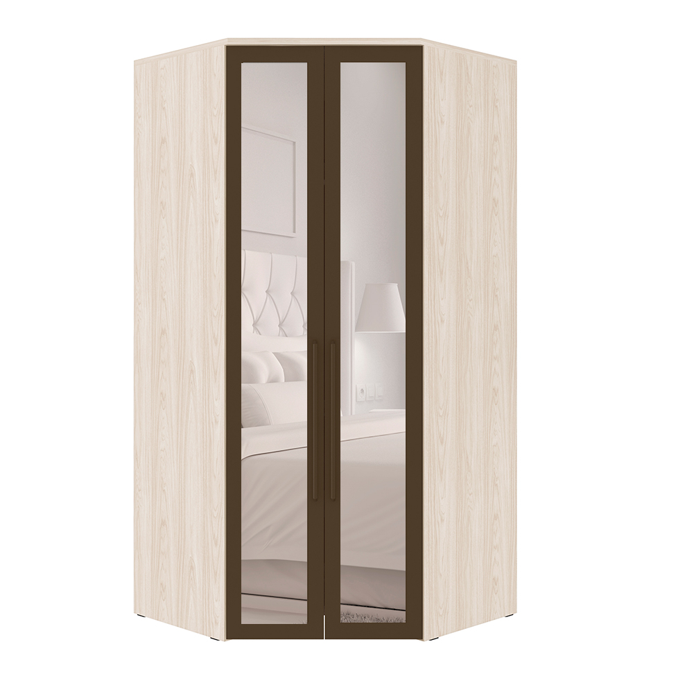 Guarda-Roupa Modulado com Espelho Milão III 2 PT 3 GV Marrom e Bege