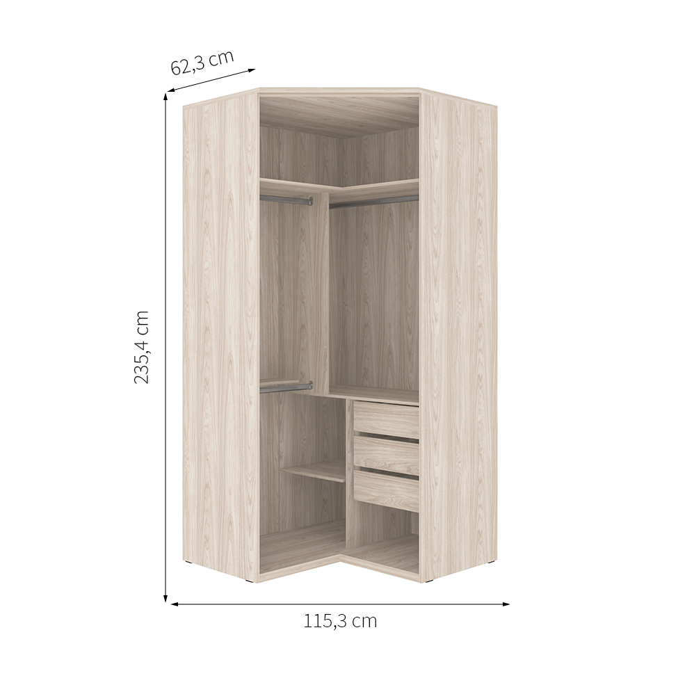 Guarda-Roupa Modulado com Espelho Milão III 2 PT 3 GV Marrom e Bege