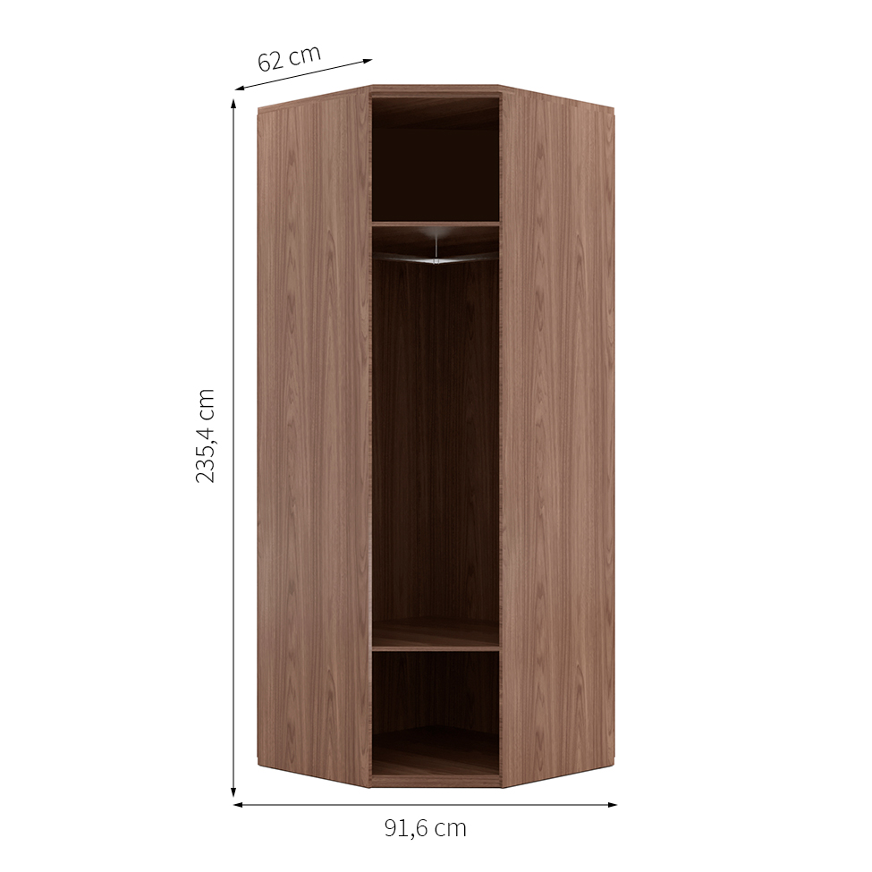 Guarda-Roupa Modulado com Espelho Reflecta Elite II 1 Porta Capuccino