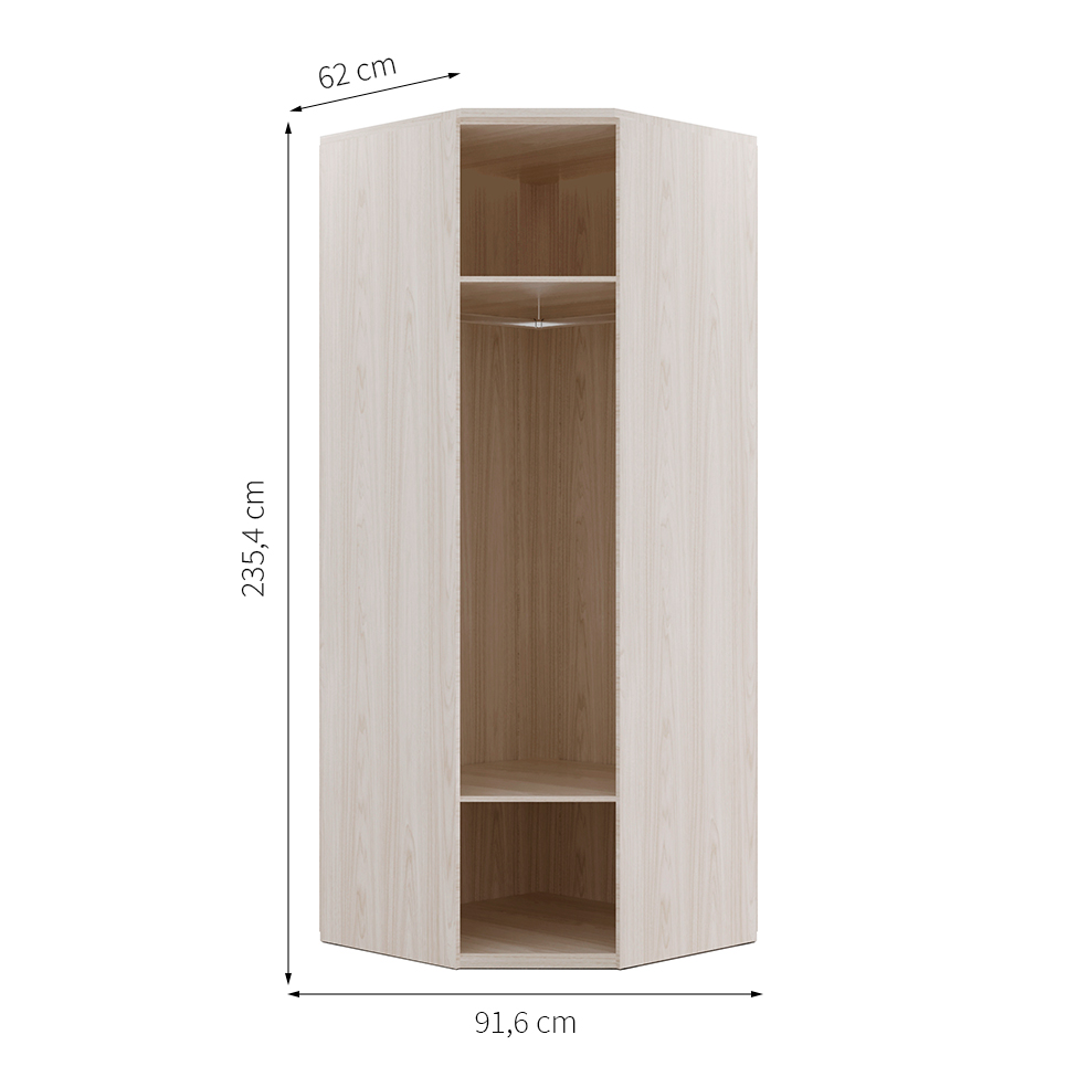 Guarda-Roupa Modulado com Espelho Reflecta Elite II 1 Porta Vanilla