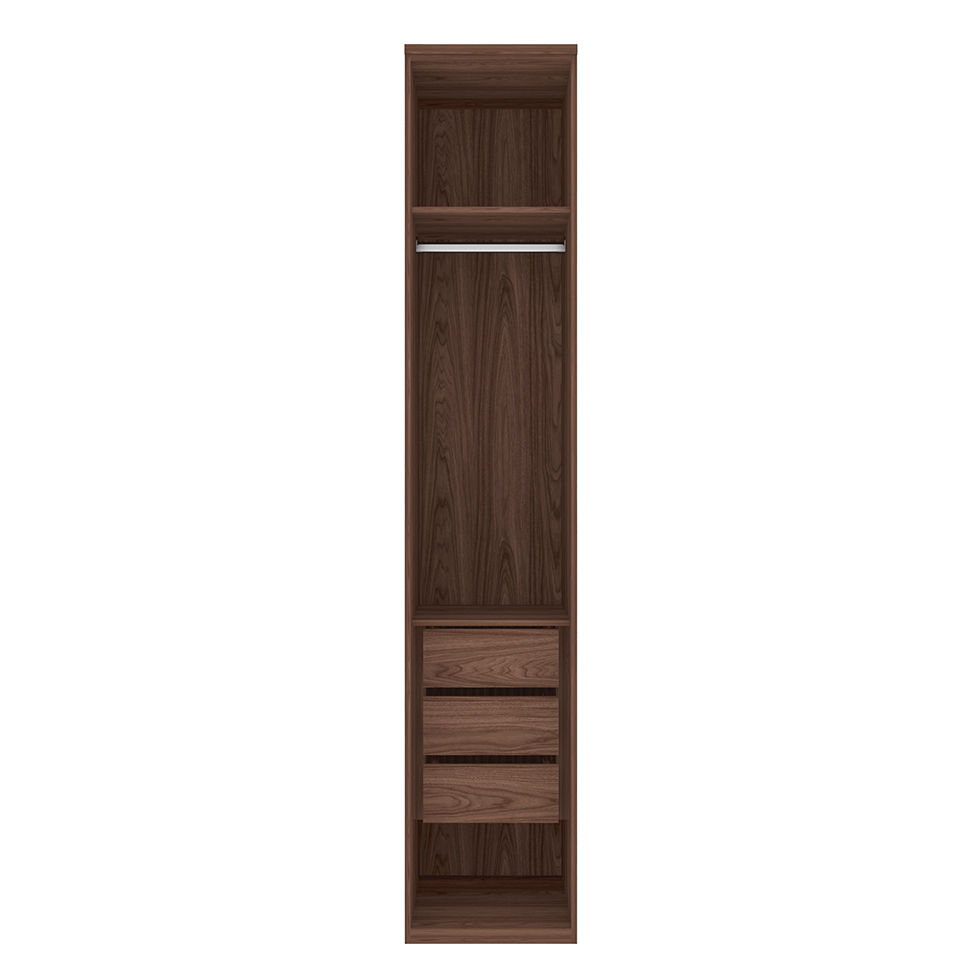 Guarda-Roupa Modulado com Espelho Reflecta Elite III 1 Porta 3 Gavetas Capuccino