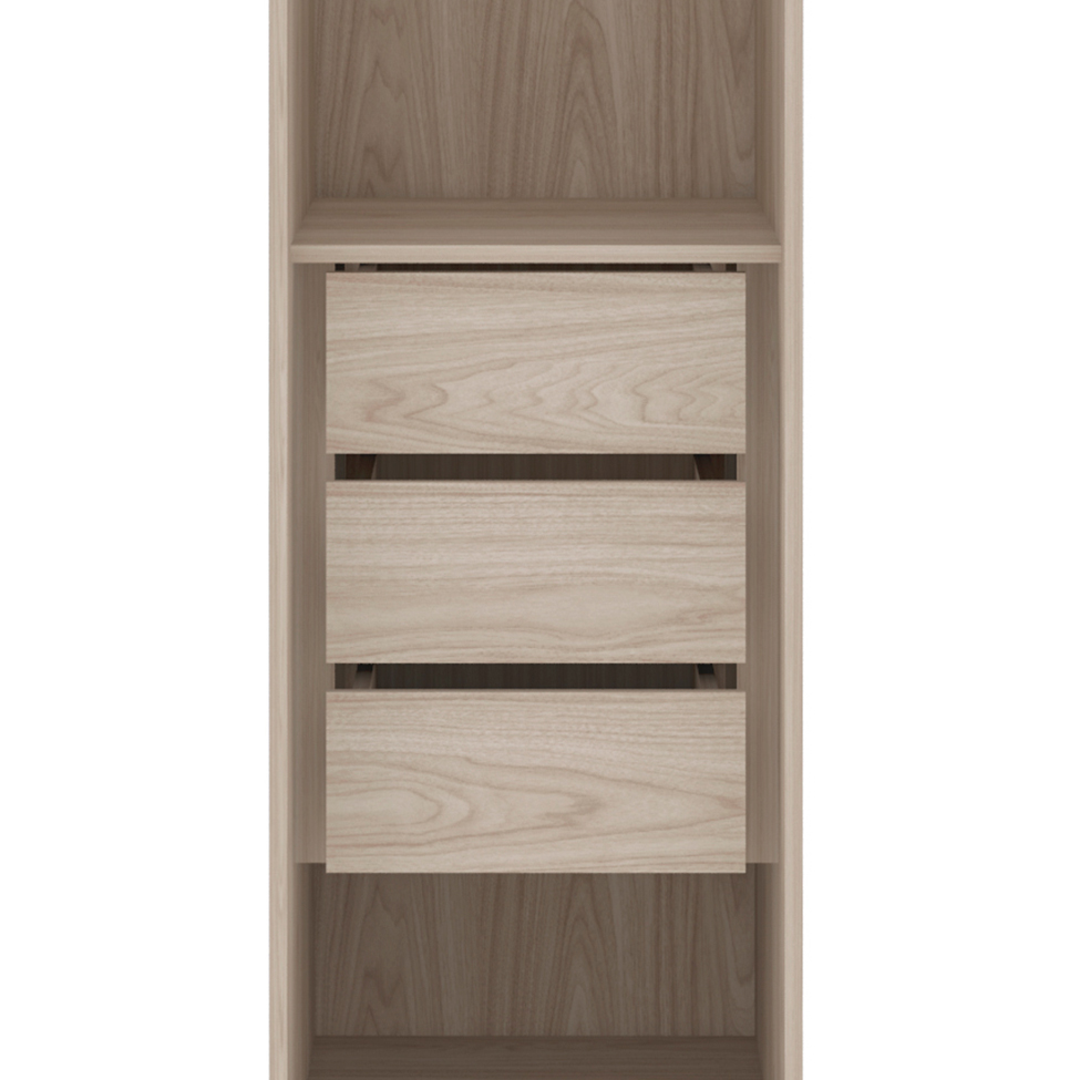 Guarda-Roupa Modulado com Espelho Reflecta Elite III 1 Porta 3 Gavetas Vanilla