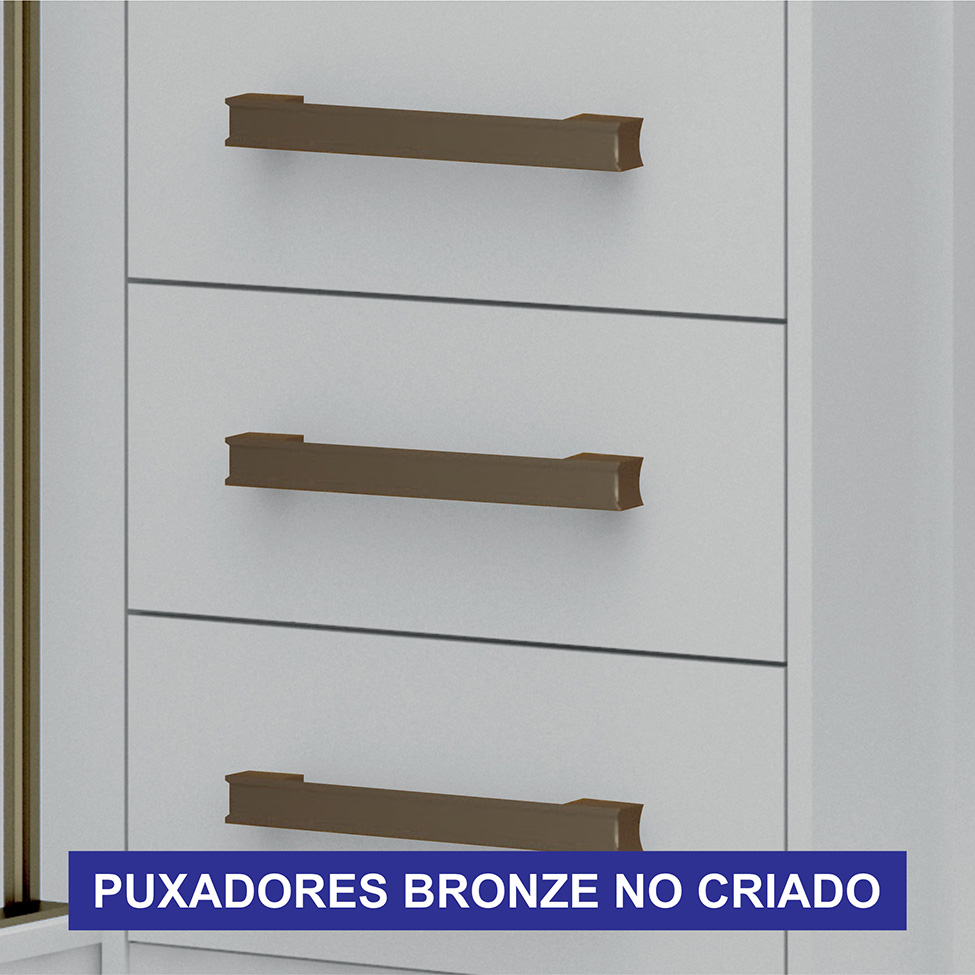 Guarda-Roupa Modulado com Espelho Sparta New 4 Portas 7 Gavetas Branco