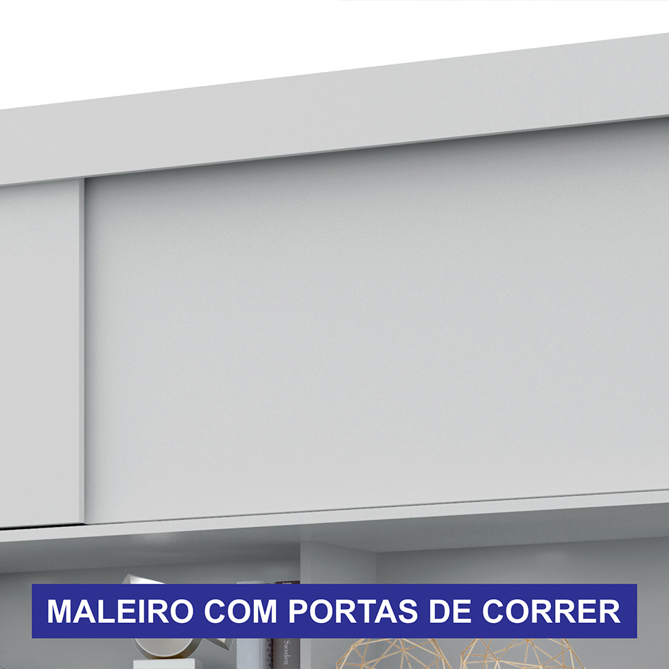 Guarda-Roupa Modulado com Espelho Sparta New 4 Portas 7 Gavetas Branco