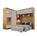Guarda-Roupa Modulado com Espelho Sparta New Flex 4 Portas 7 Gavetas Cinamomo e Off White