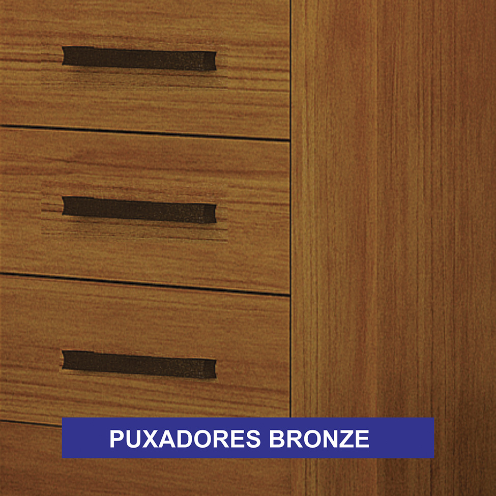 Guarda-Roupa Modulado com Espelho Sparta New Flex 4 Portas 7 Gavetas Cinamomo e Off White