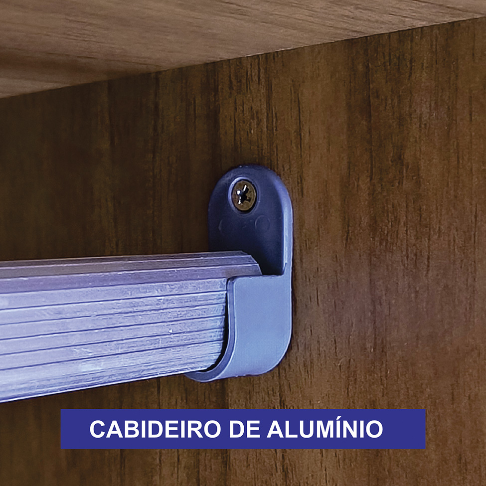 Guarda-Roupa Modulado com Espelho Sparta New Flex 4 Portas 7 Gavetas Cinamomo e Off White