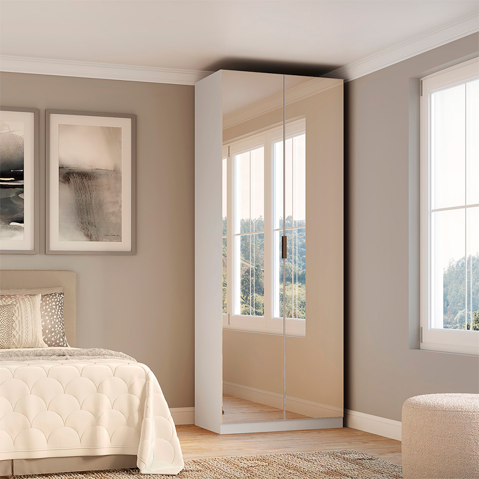 Guarda-Roupa Modulado com Nicho Altezza Clean 1 Porta 3 Gavetas Branco