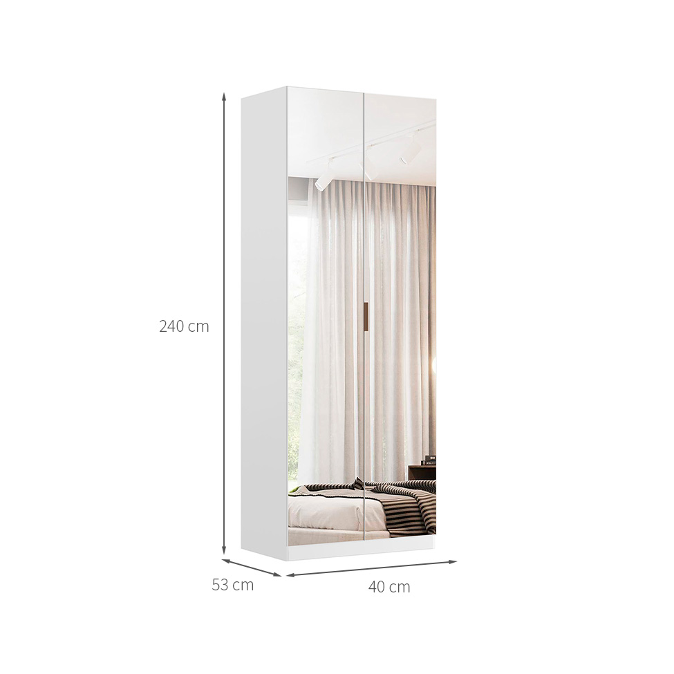 Guarda-Roupa Modulado com Nicho Altezza Clean 1 Porta 3 Gavetas Branco