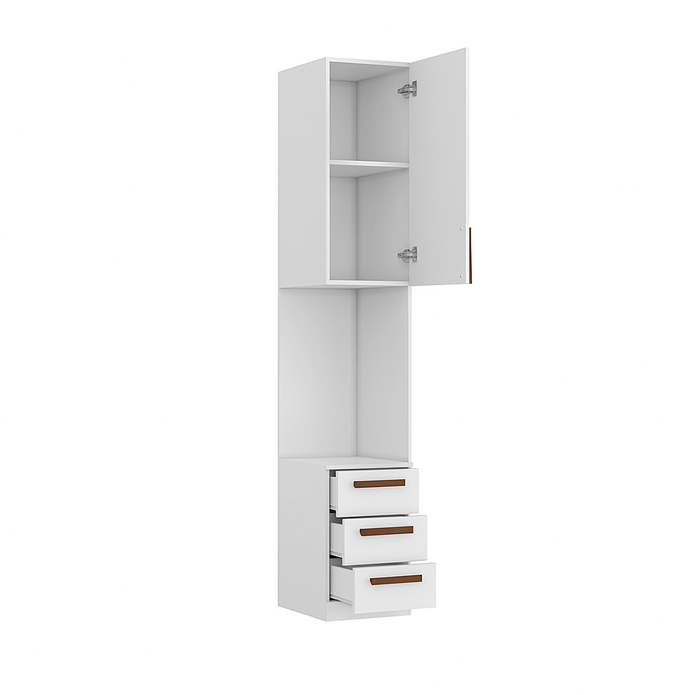 Guarda-Roupa Modulado com Nicho Altezza Trend 1 Porta 3 Gavetas Branco
