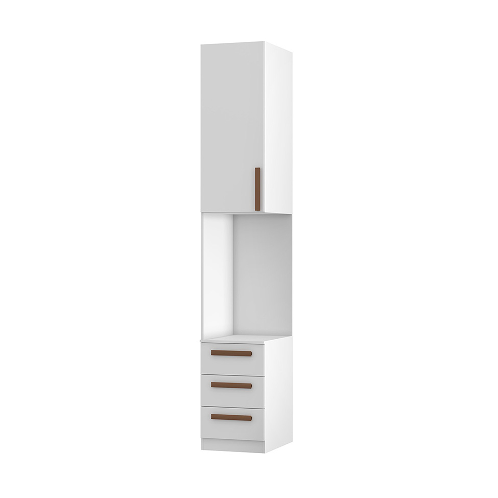 Guarda-Roupa Modulado com Nicho Altezza Trend 1 Porta 3 Gavetas Branco