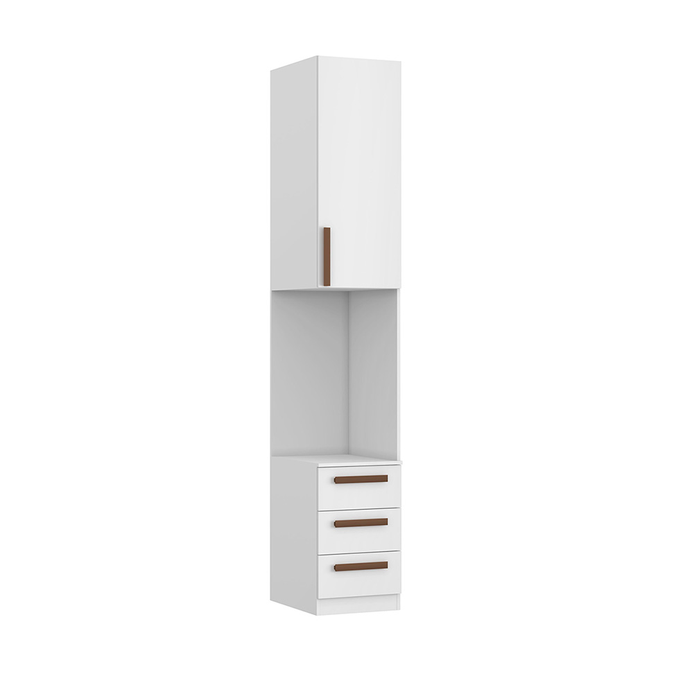 Guarda-Roupa Modulado com Nicho Altezza Trend 1 Porta 3 Gavetas Branco