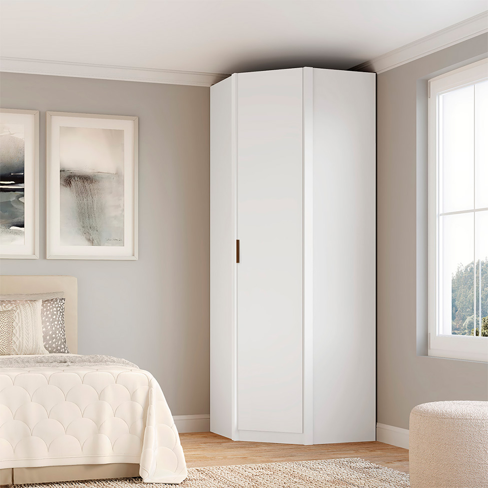 Guarda-Roupa Modulado de Canto Altezza Clean 1 Porta Branco 86 cm
