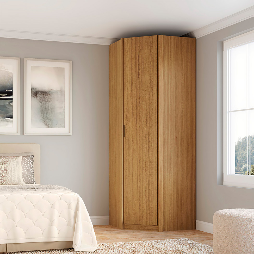 Guarda-Roupa Modulado de Canto Altezza Clean 1 Porta Freijó