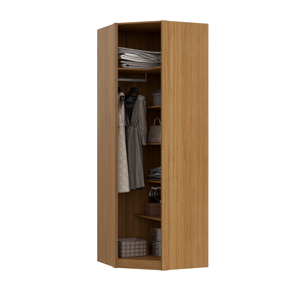 Guarda-Roupa Modulado de Canto Altezza Clean 1 Porta Freijó