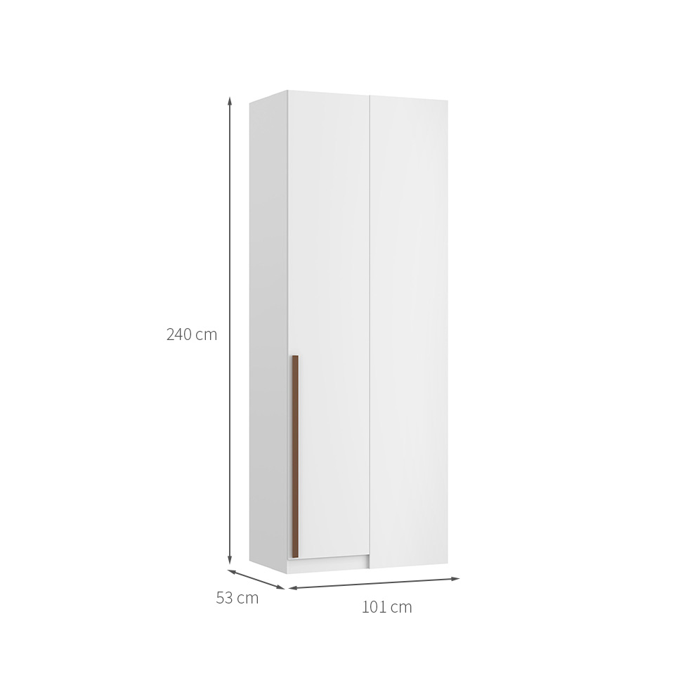 Guarda-Roupa Modulado de Canto Altezza Trend 1 Porta Branco 101 cm