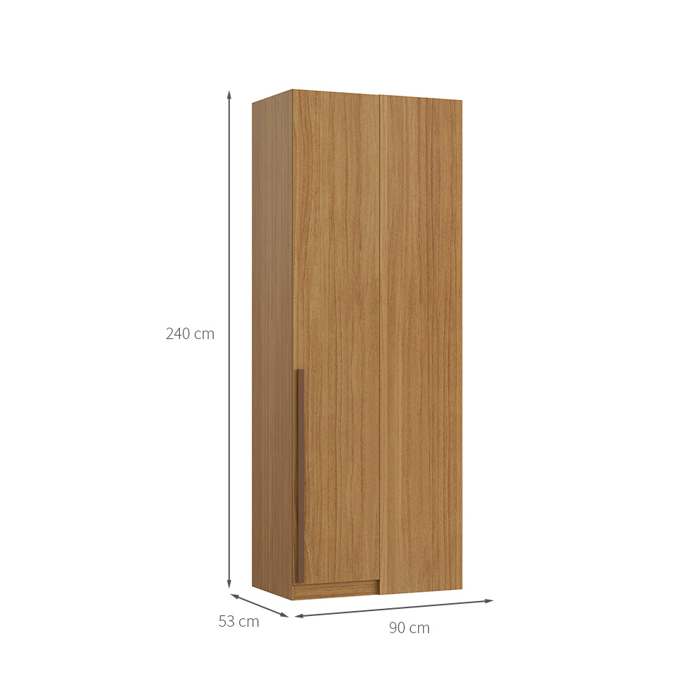 Guarda-Roupa Modulado de Canto Altezza Trend 1 Porta Freijó 90 cm