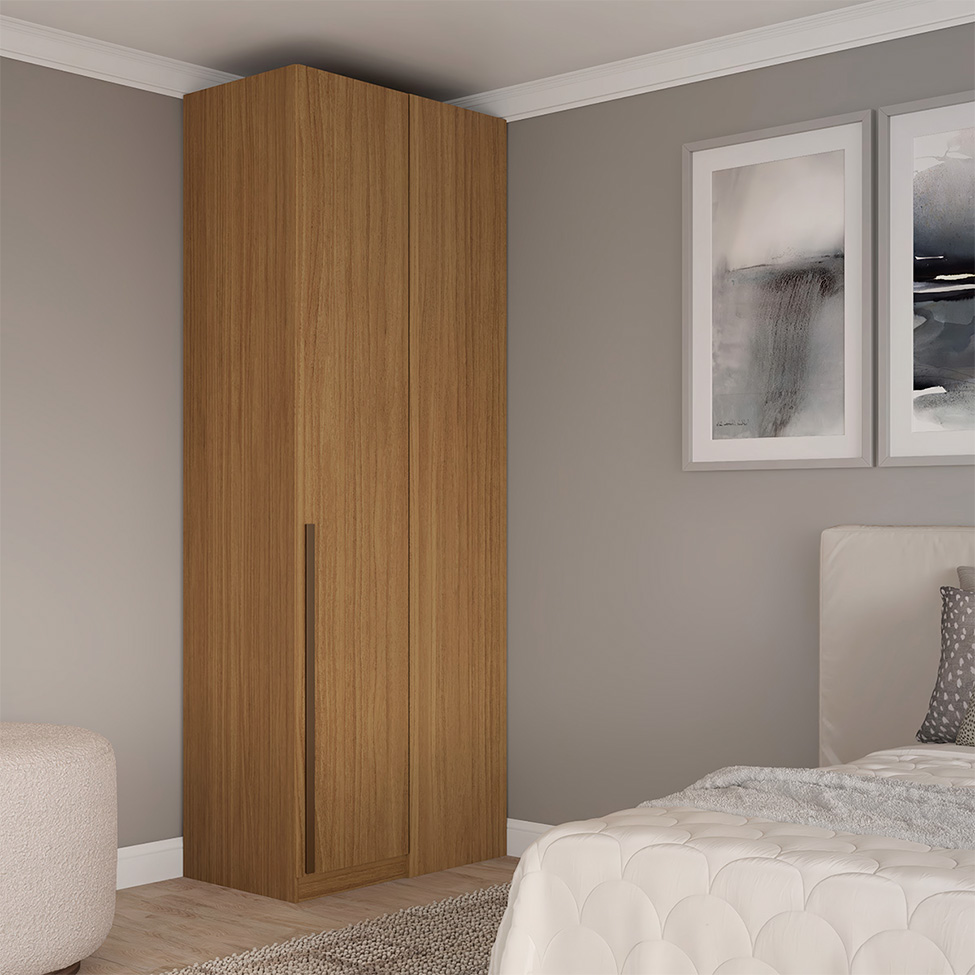 Guarda-Roupa Modulado de Canto Altezza Trend 1 Porta Freijó 90 cm