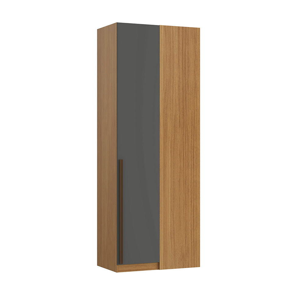 Guarda-Roupa Modulado de Canto Altezza Trend 1 Porta Freijó e Titânio 90 cm