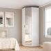 Guarda-Roupa Modulado de Canto com Espelho Altezza 1 Porta Branco