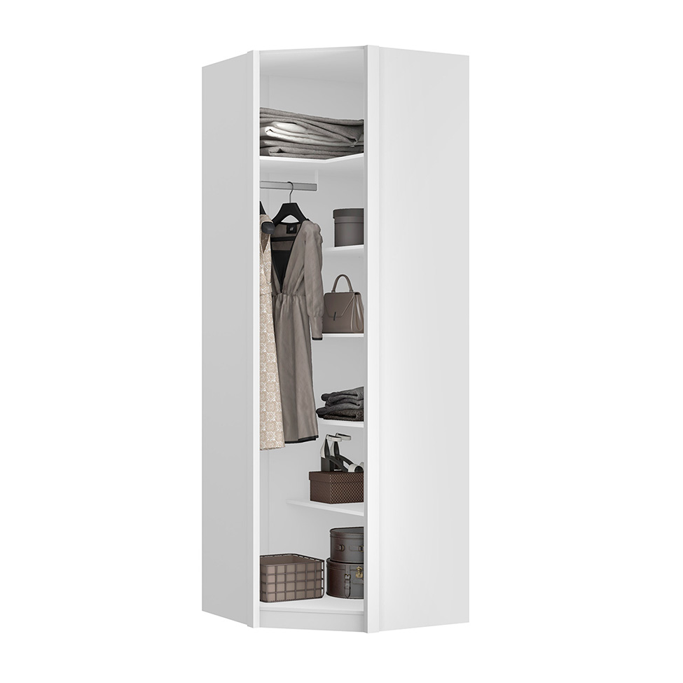 Guarda-Roupa Modulado de Canto com Espelho Altezza 1 Porta Branco