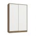 Guarda-Roupa Solteiro Adrina 2 Portas 2 Gavetas Nogueira e Branco