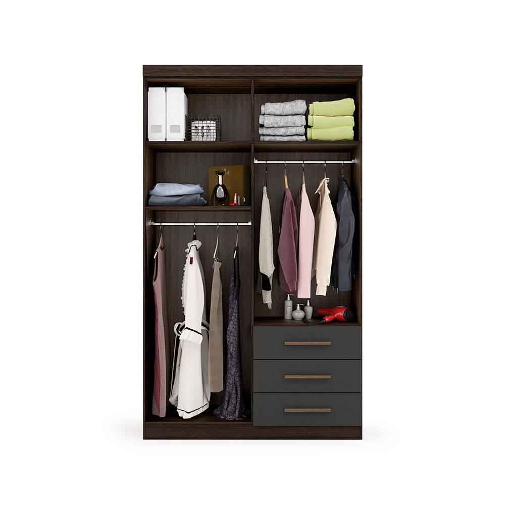 Guarda-Roupa Solteiro Advantage 4 Portas 3 Gavetas Capuccino Wood