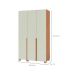 Guarda-Roupa Solteiro Afrodite 100% MDF 3 Portas 2 Gavetas Off White e Freijó
