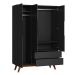 Guarda-Roupa Solteiro Alpi 3 PT 2 GV Preto