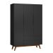 Guarda-Roupa Solteiro Alpi 3 PT 2 GV Preto
