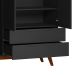 Guarda-Roupa Solteiro Alpi 3 Portas 2 Gavetas Preto