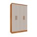 Guarda-Roupa Solteiro Amsterdam I 4 Portas 2 Gavetas Cinamomo e Off White