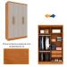 Guarda-Roupa Solteiro Amsterdam I 4 Portas 2 Gavetas Cinamomo e Off White
