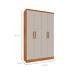 Guarda-Roupa Solteiro Amsterdam I 4 Portas 2 Gavetas Cinamomo e Off White
