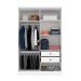 Guarda-Roupa Solteiro Amsterdam I 4 Portas 2 Gavetas Neve