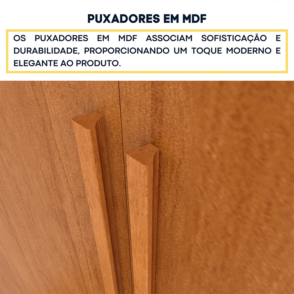 Guarda-Roupa Solteiro Amsterdam II 4 Portas 2 Gavetas Cinamomo
