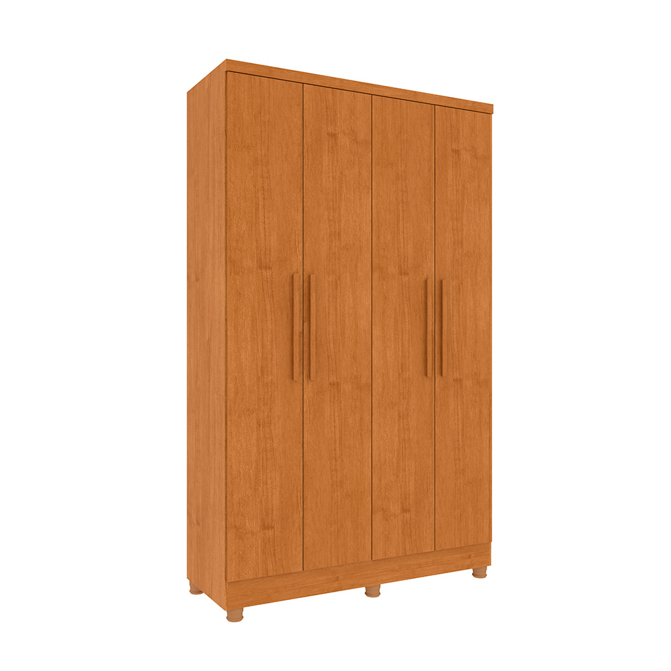 Guarda-Roupa Solteiro Amsterdam II 4 Portas 2 Gavetas Cinamomo