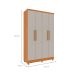 Guarda-Roupa Solteiro Amsterdam II 4 Portas 2 Gavetas Cinamomo e Off White